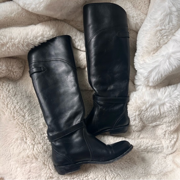 Frye Leather Double Buckle Riding Boots - Picture 7 of 7